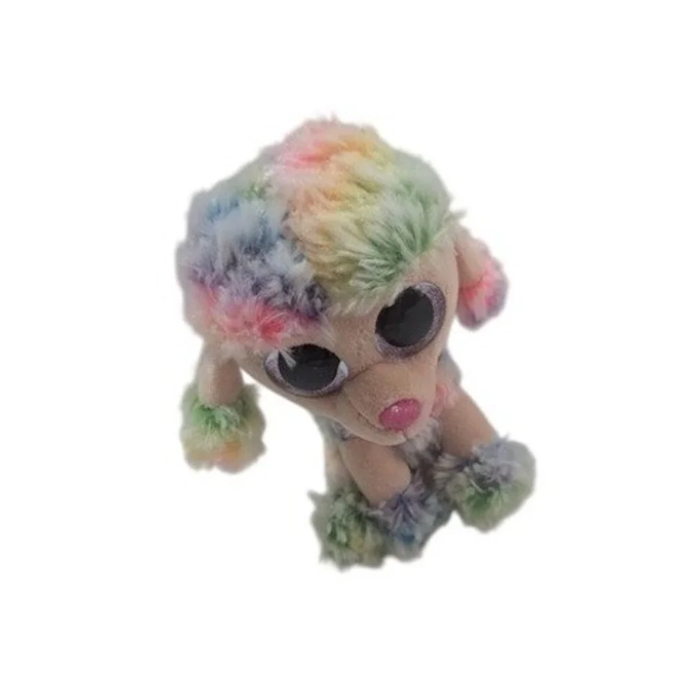 Ty Beanie Boos Rainbow the Poodle Tan Multi Color Pastel Plush Dog 6 inch 2021‎